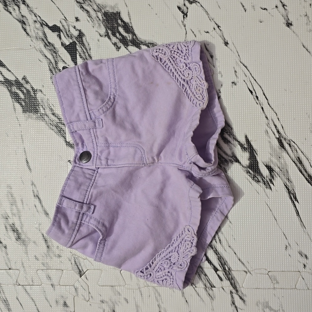 The Children's Place Lavender Lace Trim Shorts